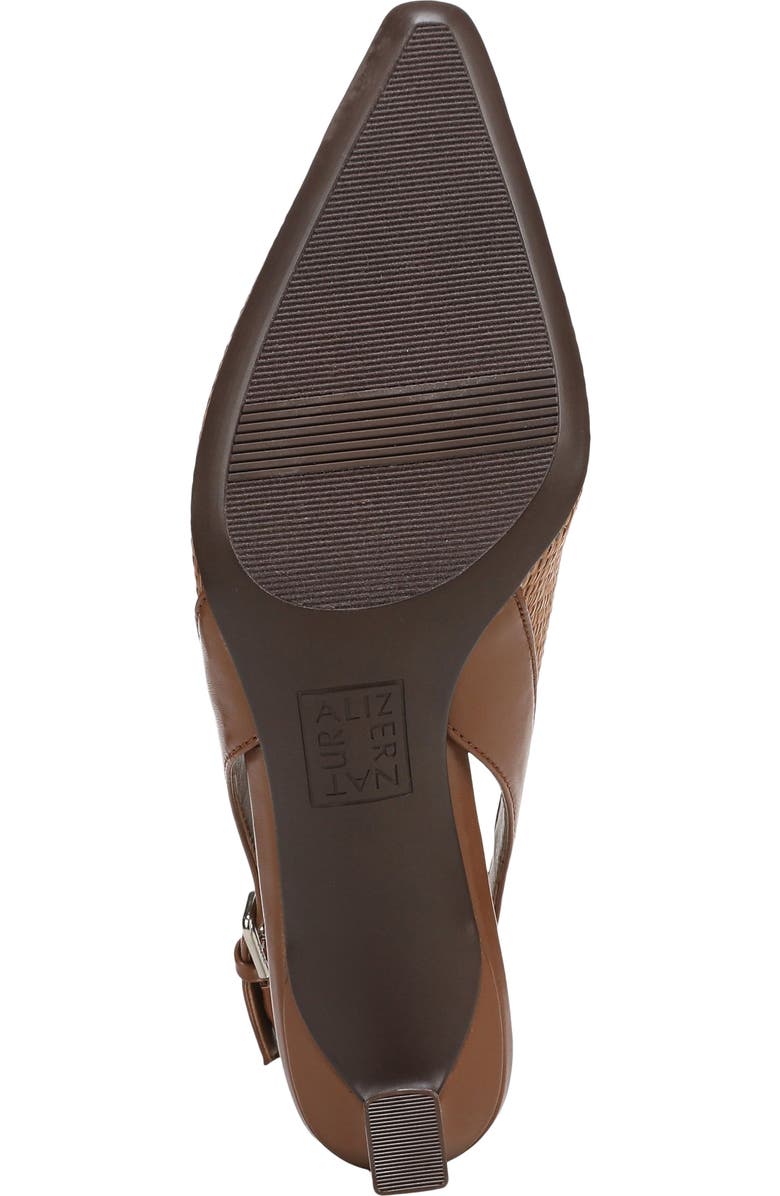 Naturalizer Tansy Slingback Kitten Heel Pump, Alternate, color, Walnut Brown Faux Raffia