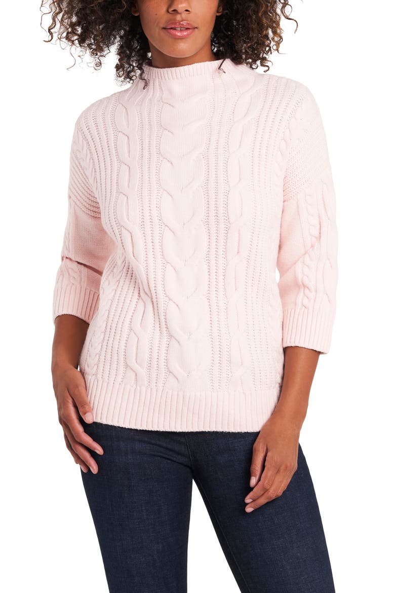 Cable Stitch Sweater, Main, color, SOFT PINK