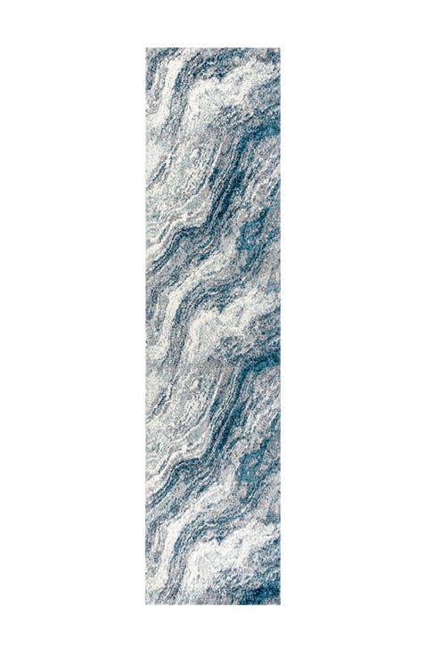 Kassia Contemporary Glam Abstract Marble Area Rug