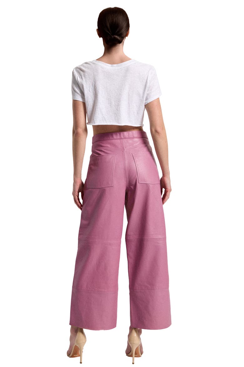 Ruby Leather Wide Leg Jeans, Alternate, color, Mauve