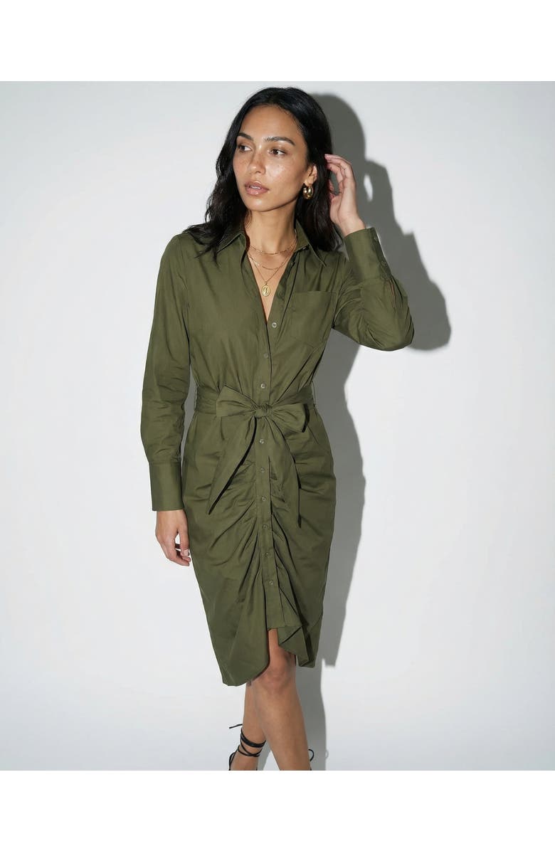The Shirt by Rochelle Behrens The Wrap Front Dress, Alternate, color, Olive