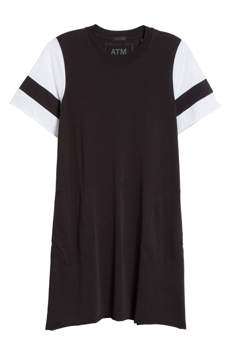 ATM Anthony Thomas Melillo Stripe Sleeve Jersey T-Shirt Dress, Alternate, color,