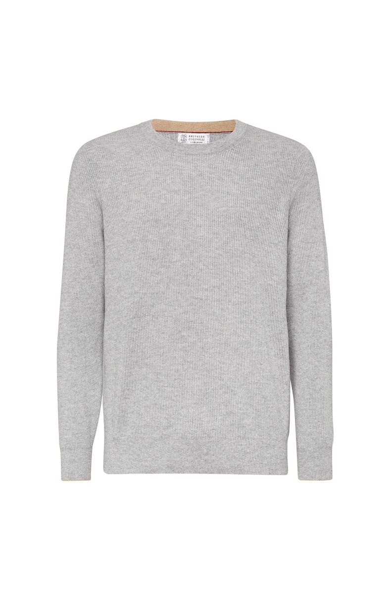 Brunello Cucinelli English Rib knit sweater, Main, color, Pebble