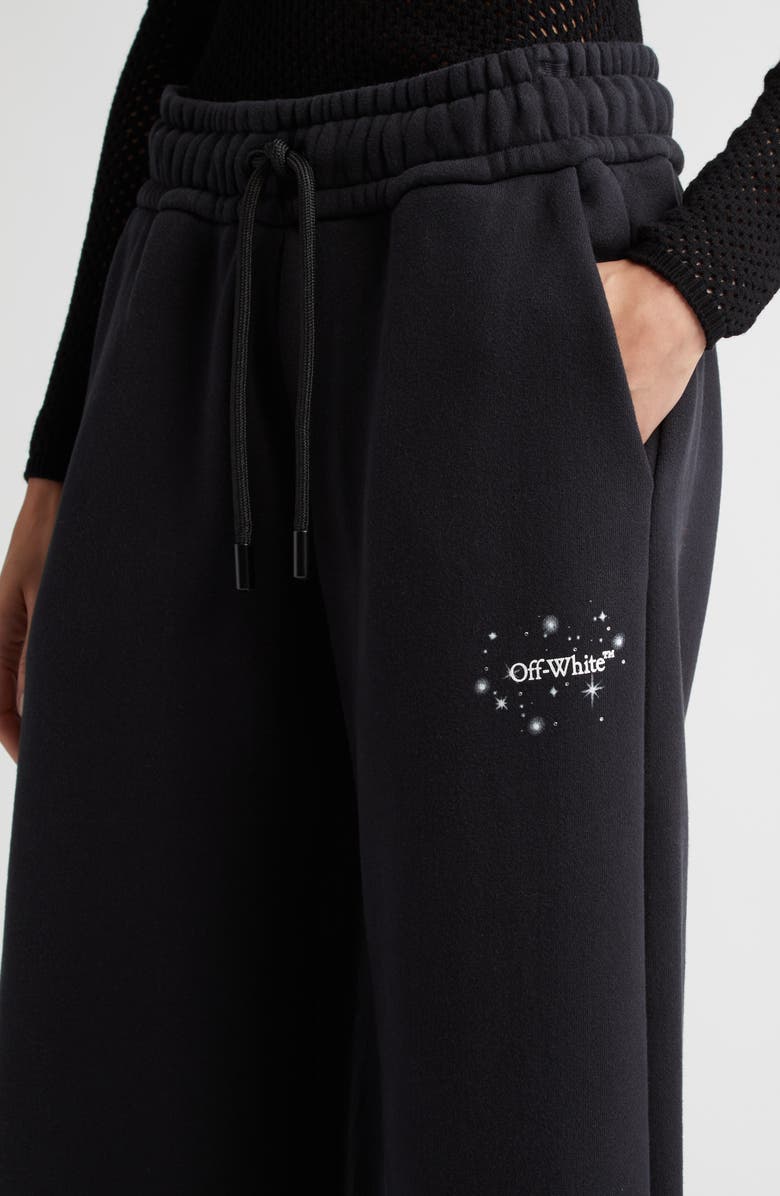 Off-White Bling Stars Arrow Wide Leg Cotton Sweatpants, Alternate, color,