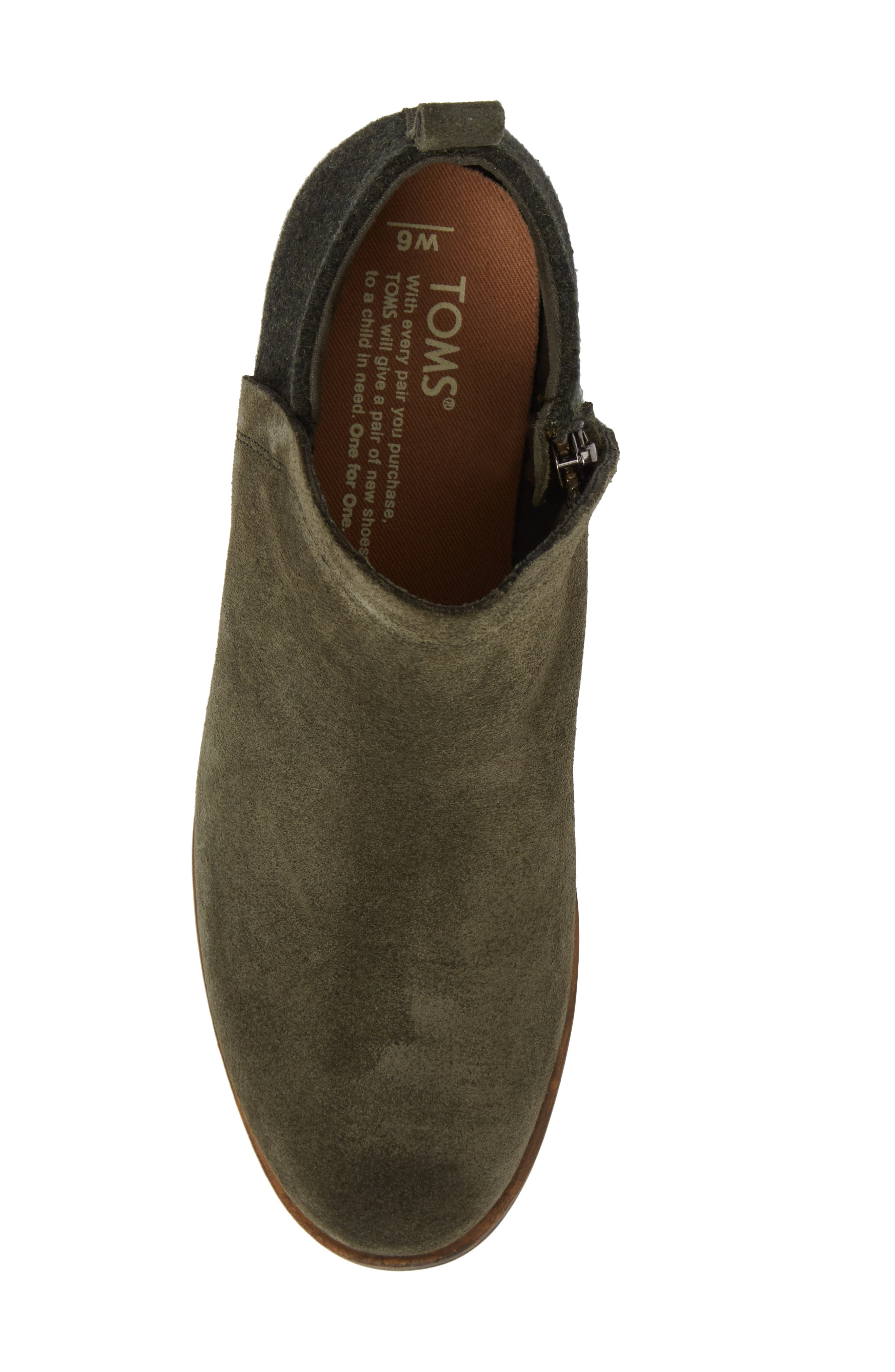 Deia Zip Bootie, Alternate, color, FOREST SUEDE