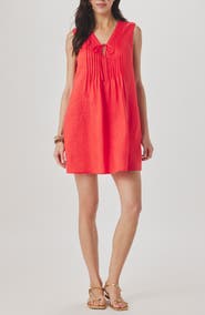 Splendid Stella Pintuck Detail Linen Minidress