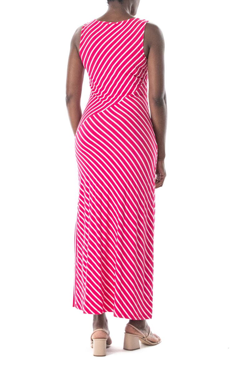 V-Neck Stripe Maxi Dress, Alternate, color, PINK/ WHITE