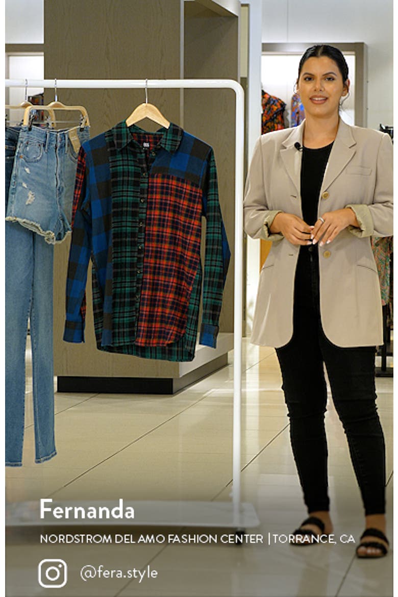 Nicole Splice Check Button-Up Shirt video