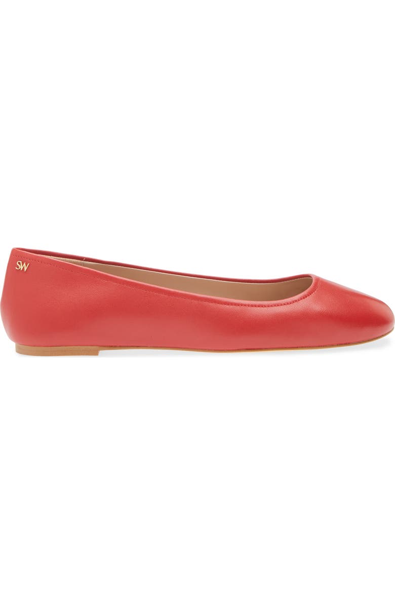 Stuart Weitzman Nadine Ballet Flat, Alternate, color, Lipstick Red