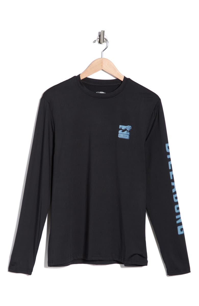 Billabong Looper Long Sleeve Sun T-Shirt, Alternate, color, Black