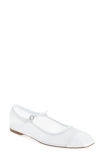 Aeyde Uma Nappa Leather Ballet Flats In White