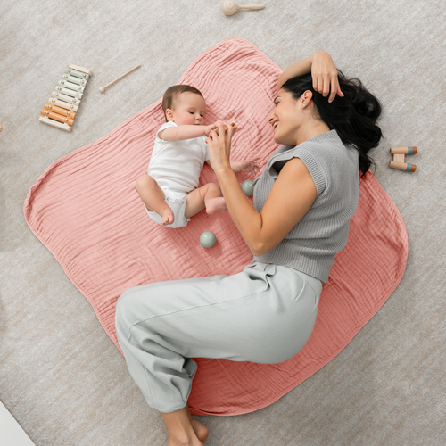Comfy Cubs Baby Muslin Blanket In Pink