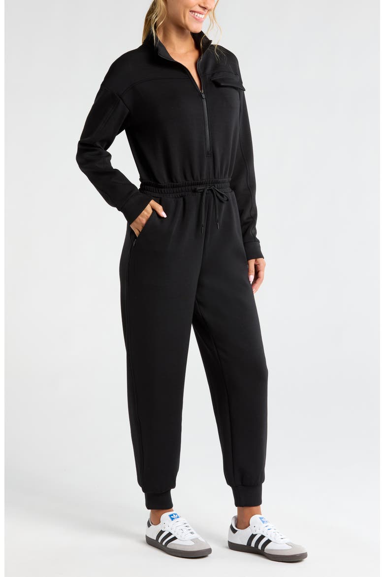 Lift Off Long Sleeve Jumpsuit, Alternate, color, BLACK