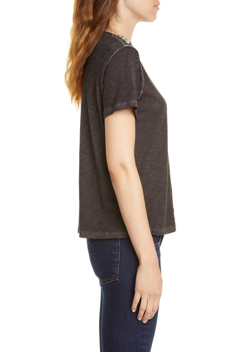 Veronica Beard Carla Button Shoulder T-Shirt, Alternate, color, 