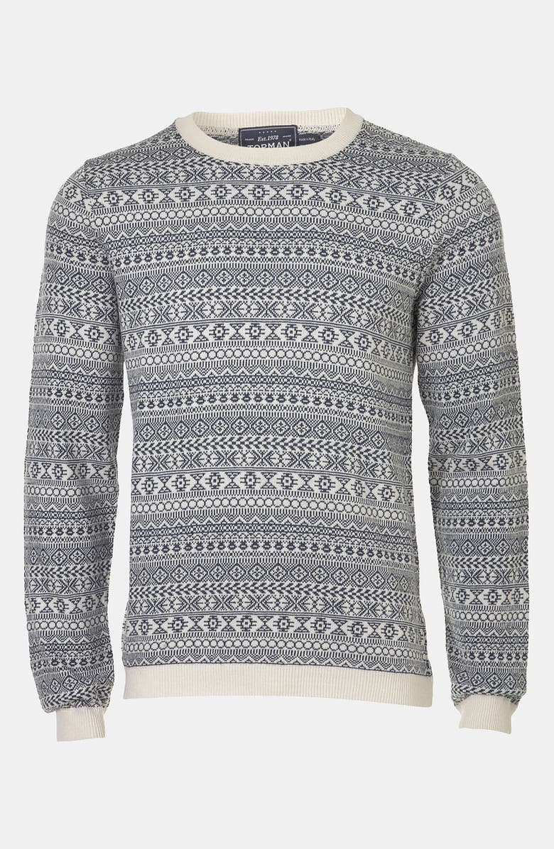 Topman Geometric Pattern Knit Sweater, Alternate, color, 