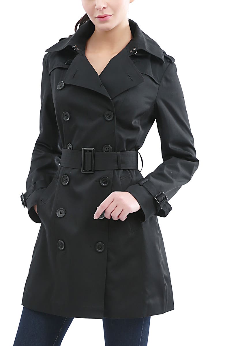 Kimi & Kai Women's Rosie Hooded Trench Coat, Alternate, color, Black