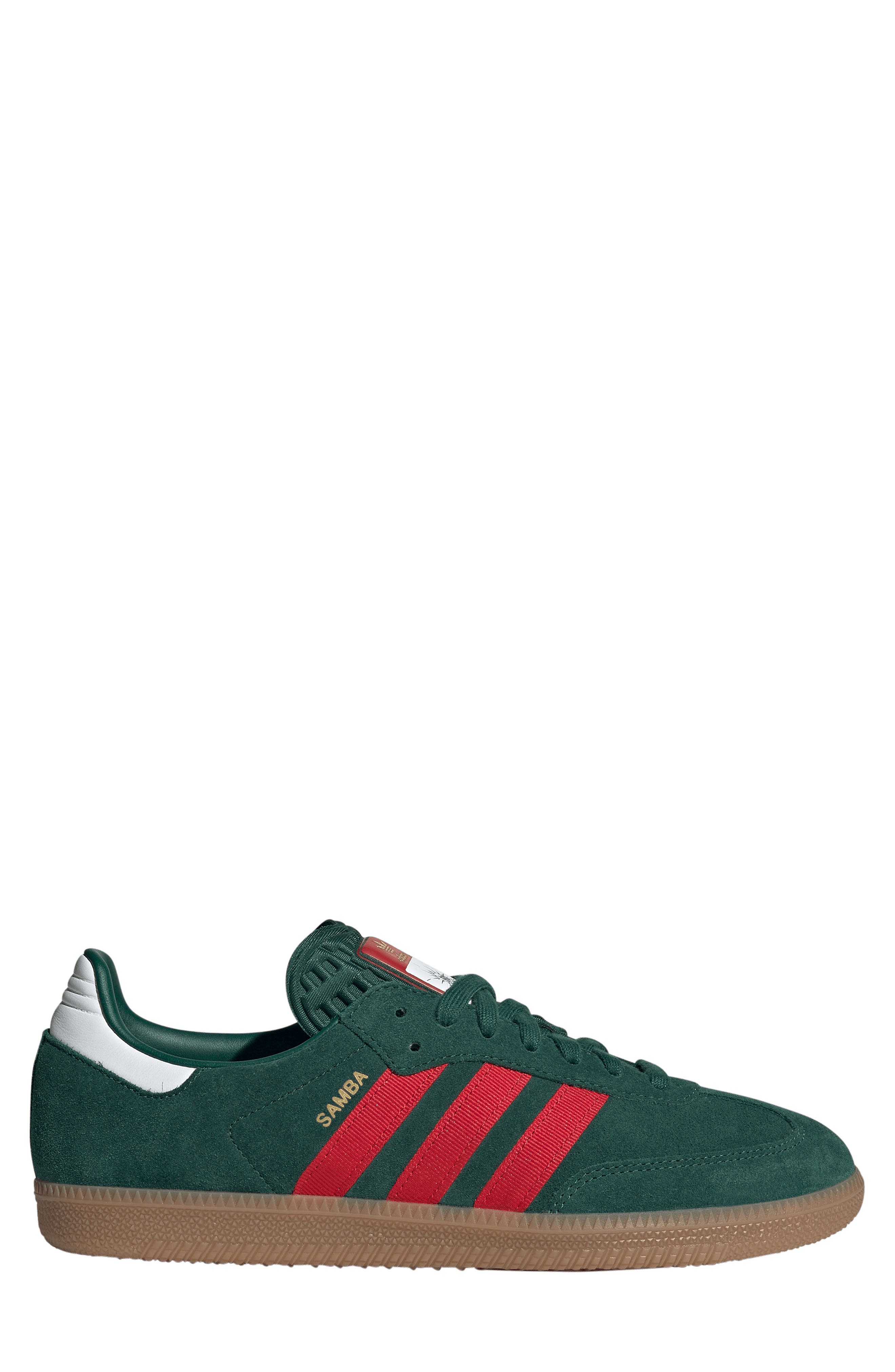 adidas x FIFA Gender Inclusive Samba OG Sneaker, Alternate, color, Team Dark Green/ Scarlet