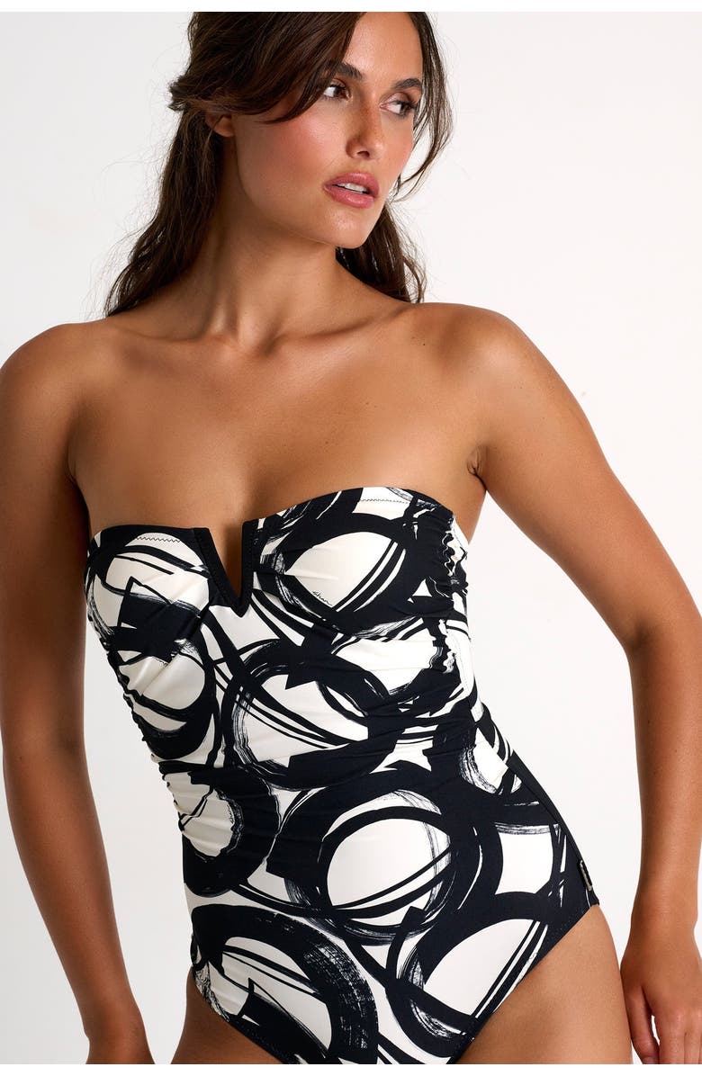 SHAN Classic Bandeau One-Piece Swimsuit, Main, color, Print