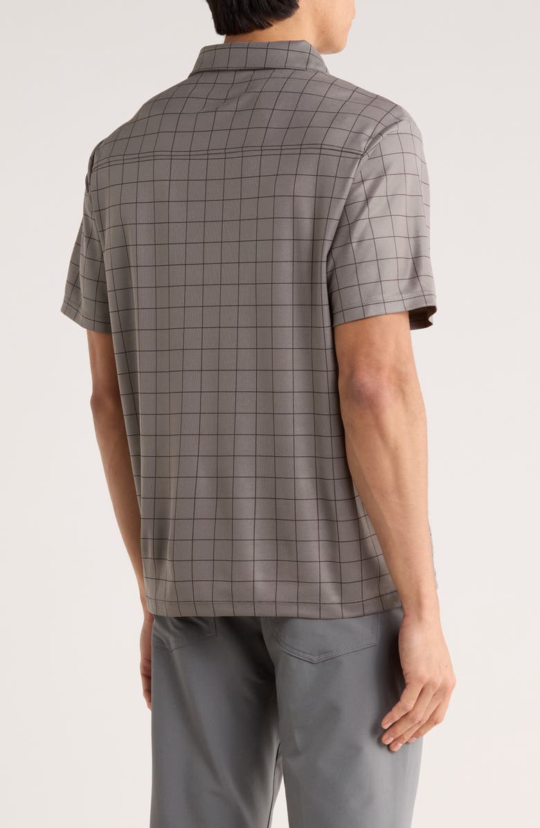 Z by Zella Print Performance Golf Polo, Alternate, color, Grey Pewter Crisp Grid