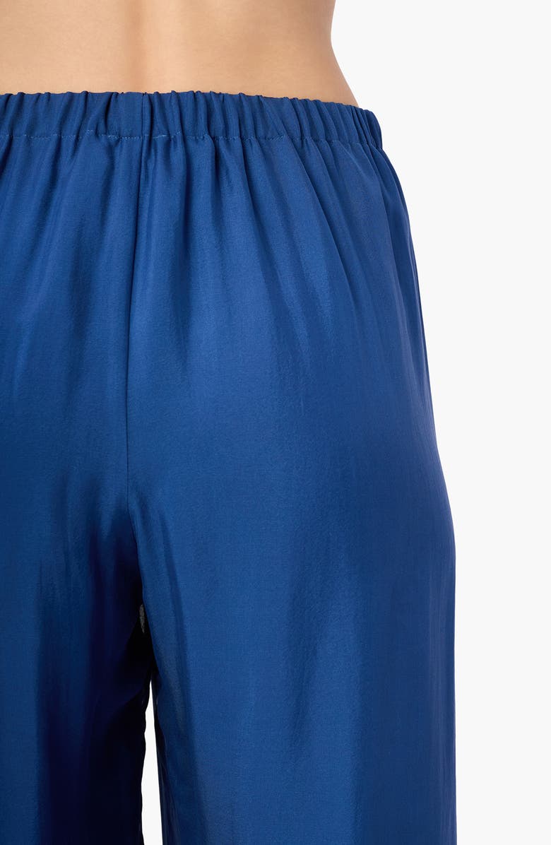 CAMI NYC Gilda Lace Trim Silk Ankle Pants, Alternate, color, Sailor