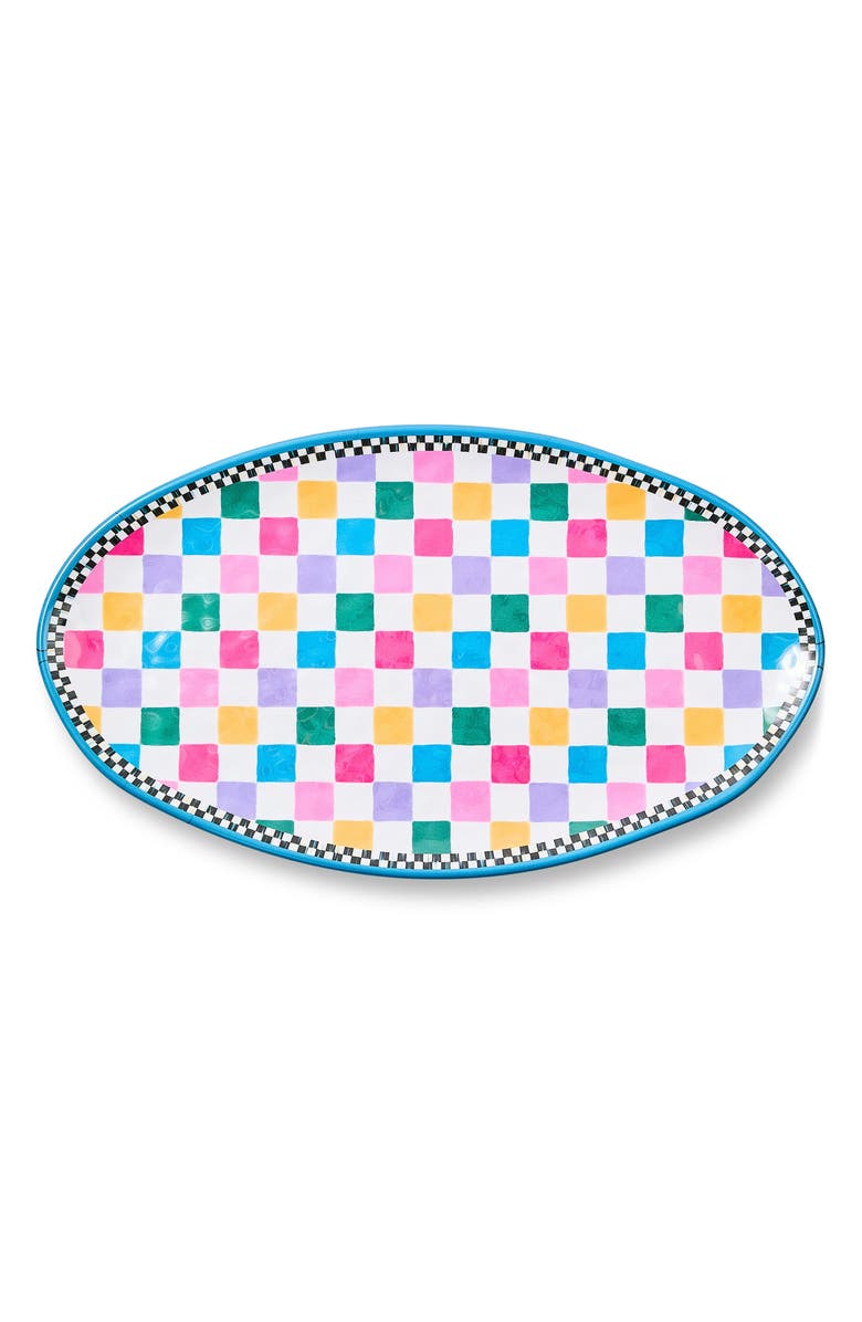 MACKENZIE CHILDS Jamboree Oval Melamine Platter, Alternate, color, Blue Multi