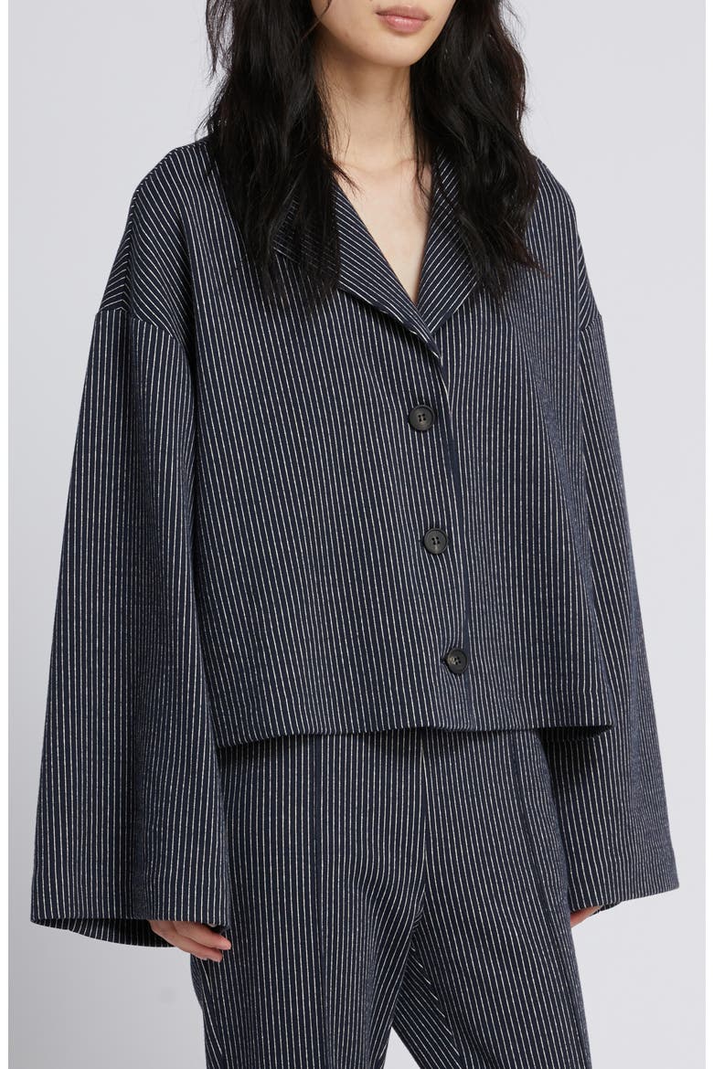 Giuliva Stripe Cotton Stretch Jersey Jacket, Main, color, ULTRAMARINE