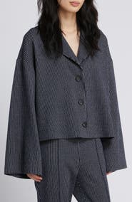 MM by Max Mara Giuliva Stripe Cotton Stretch Jersey Jacket