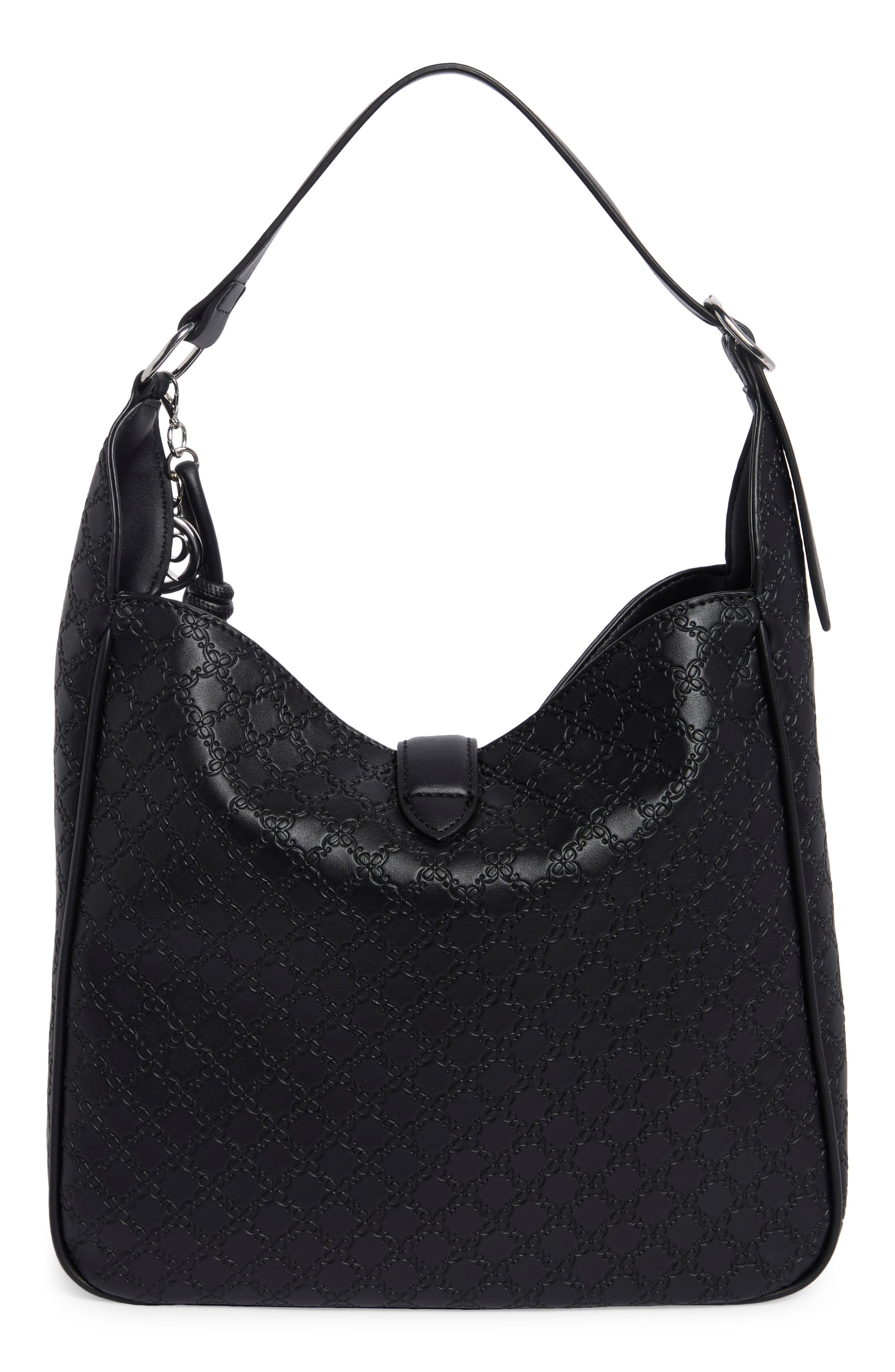 Samson Faux Leather Hobo Bag, Alternate, color, BLACK