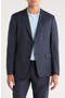 Clinton Slim Fit Navy Houndstooth Wool Blend Blazer