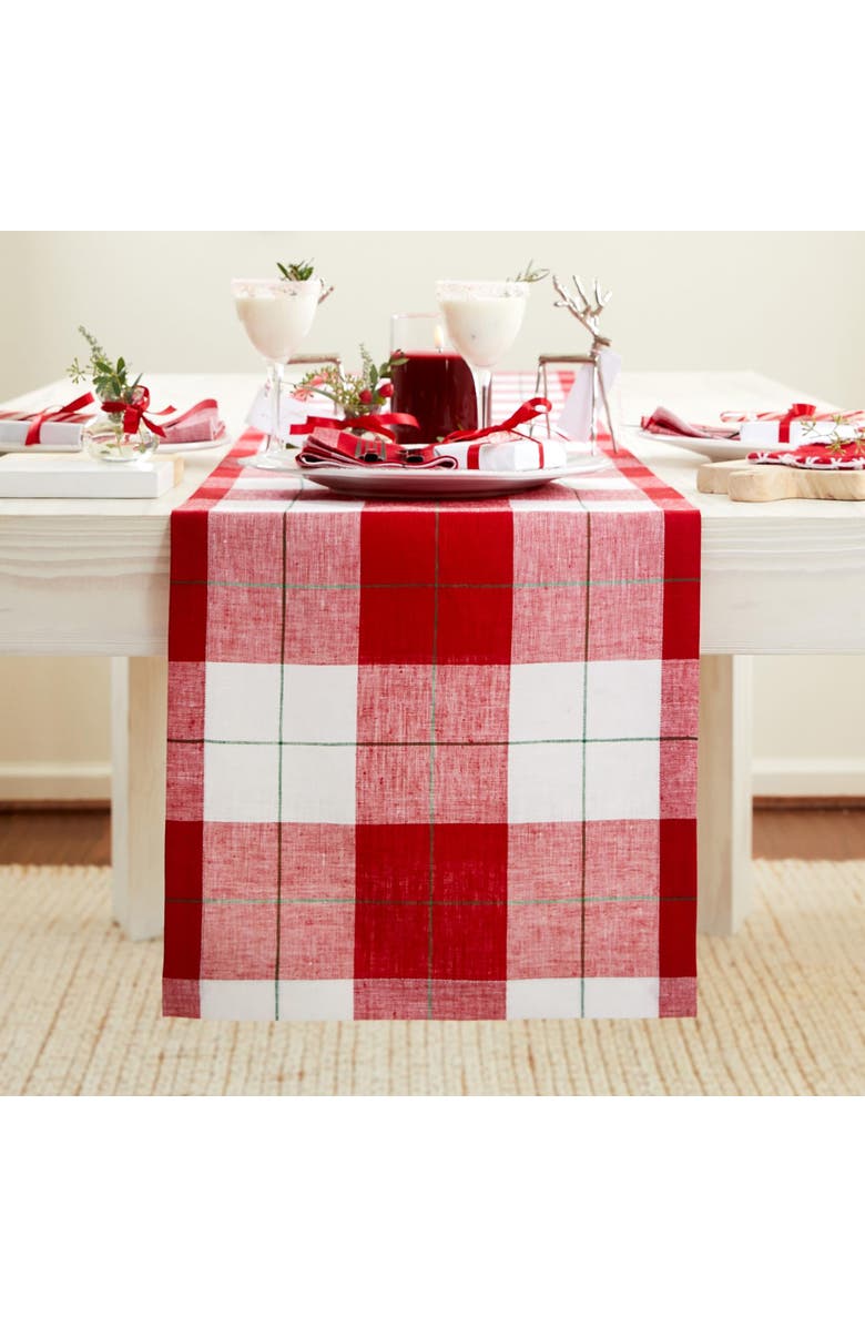 Solino Home Linen Table Runner - Very Merry Plaid, Main, color, Very Merry