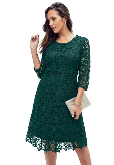 Lace Fit & Flare Dress (Plus Available)