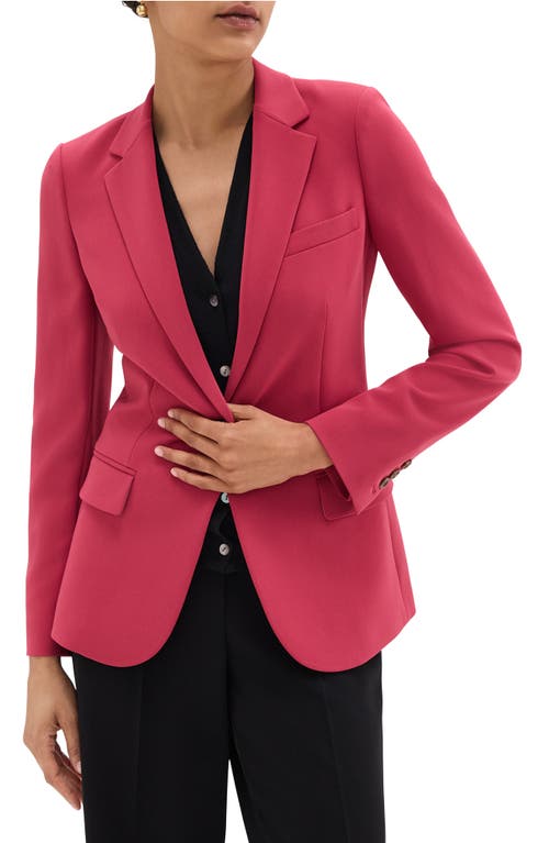 Theory Admiral Crepe One-button Staple Blazer In Deep Rose - Ugf