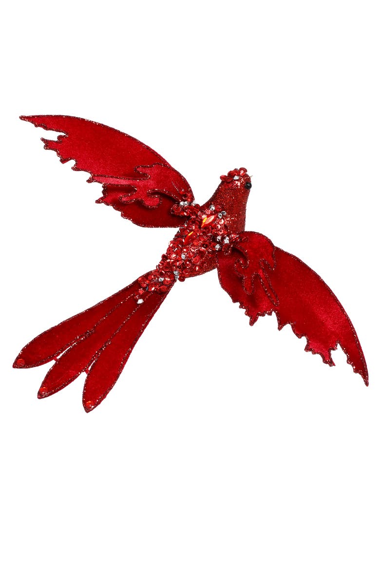 Holiday Flying Bird Clip, Set of 6, Main, color, Red