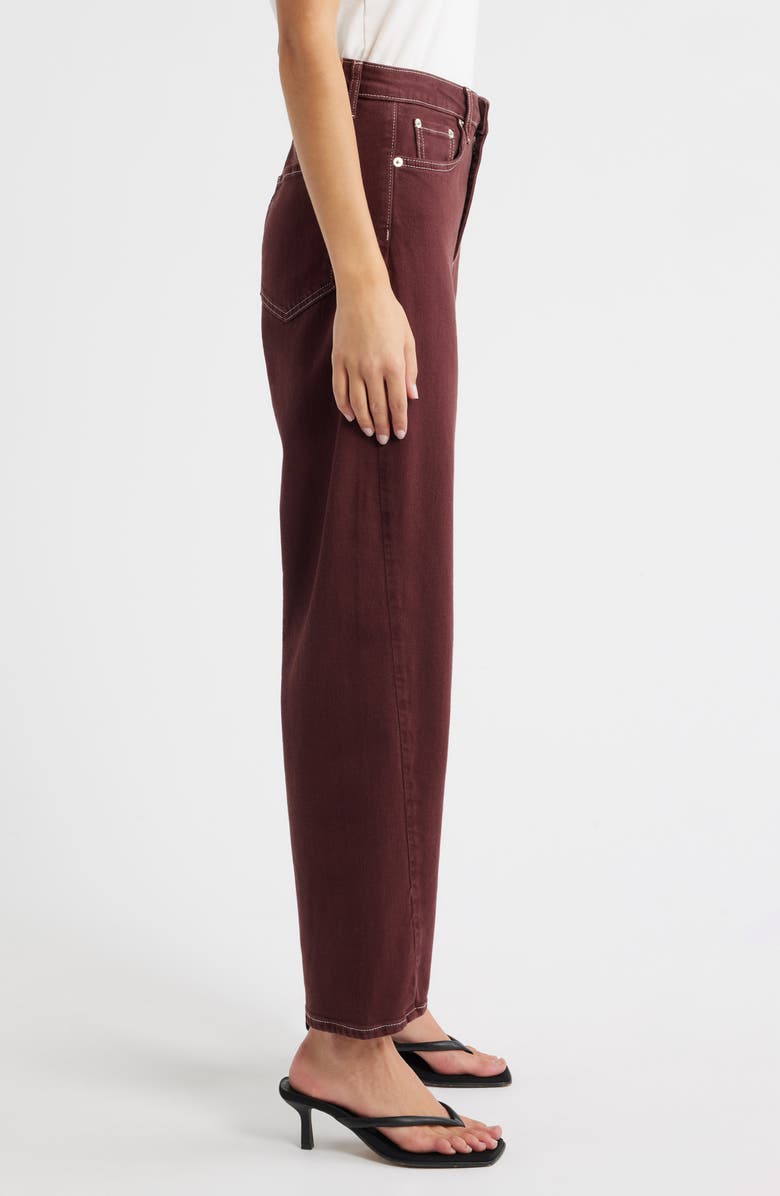 Rails Samo High Waist Barrel Leg Jeans, Alternate, color, Chocolate Contrast Stitch