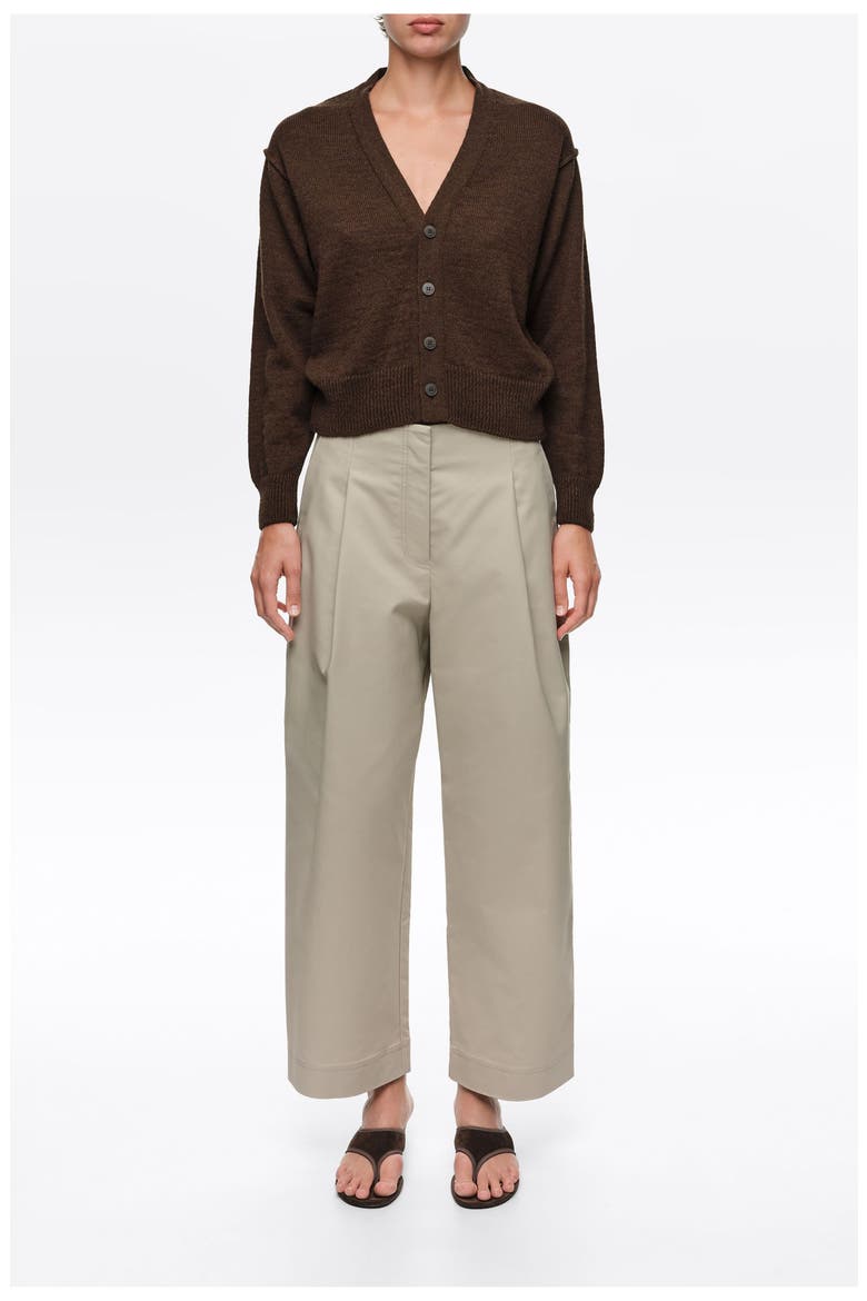 Straight-Leg Pleated Trousers, Main, color, LIGHT STONE