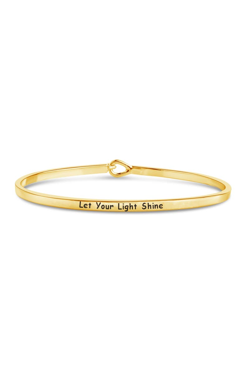 Sterling Forever 14K Yellow Gold Plated Mantra Bangle Bracelet - Let Your Light Shine, Main, color, 