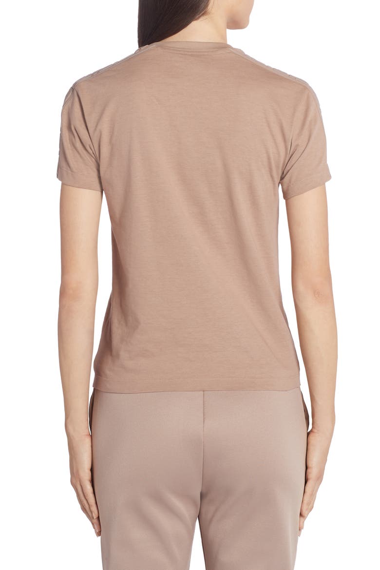 FF Logo Wool, Silk & Cashmere Tee, Alternate, color, BEIGE