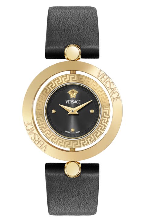 Eon Jewel Leather Strap Watch, 33.6mm