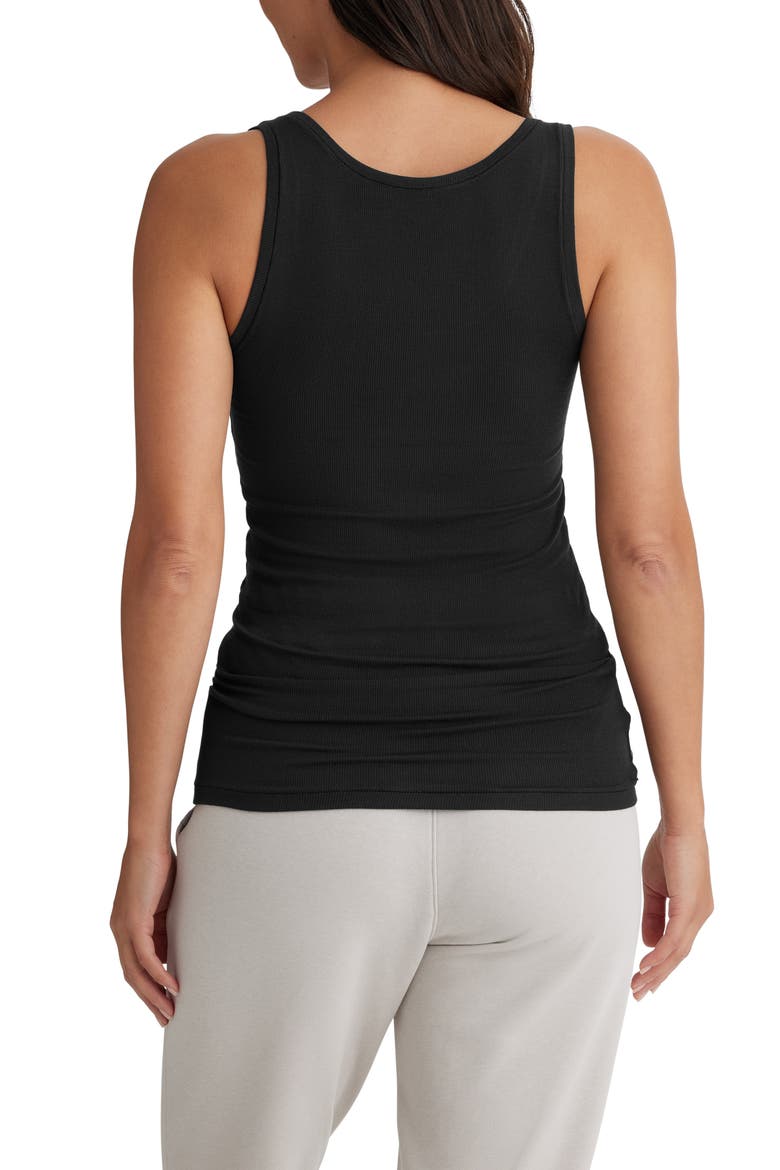 Micro Rib Fitted Tank, Alternate, color, BLACK
