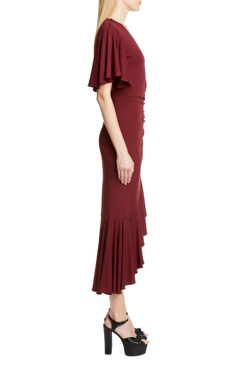 Michael Kors Collection Ruffle Faux Wrap Midi Dress, Alternate, color, 