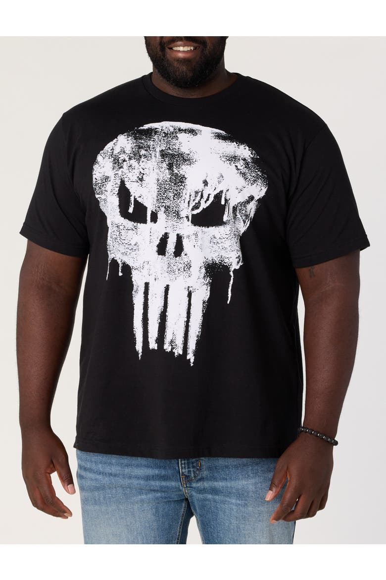 Big & Tall Skull Punisher Graphic Tee, Alternate, color, BLACK