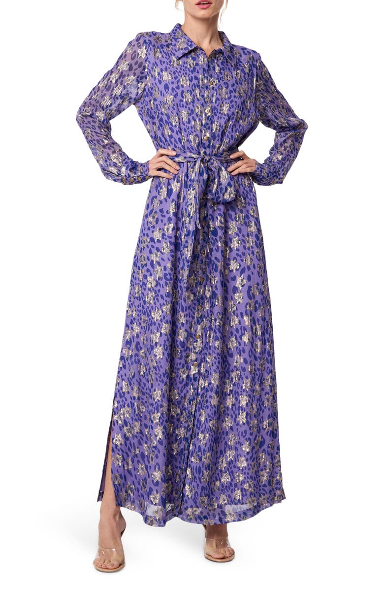 CIEBON Jynai Long Sleeve Shirtdress, Main, color, Lavender
