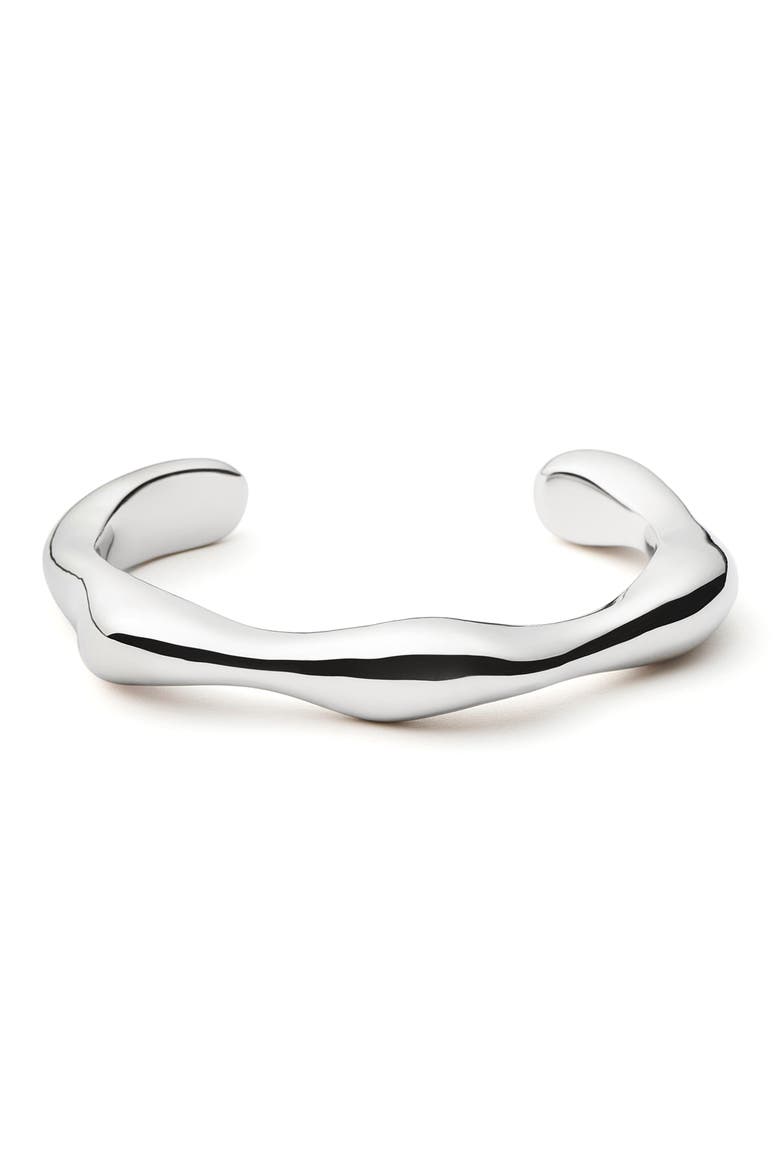 x Eny Lee Parker Puffy Open Cuff Bracelet, Main, color, SILVER