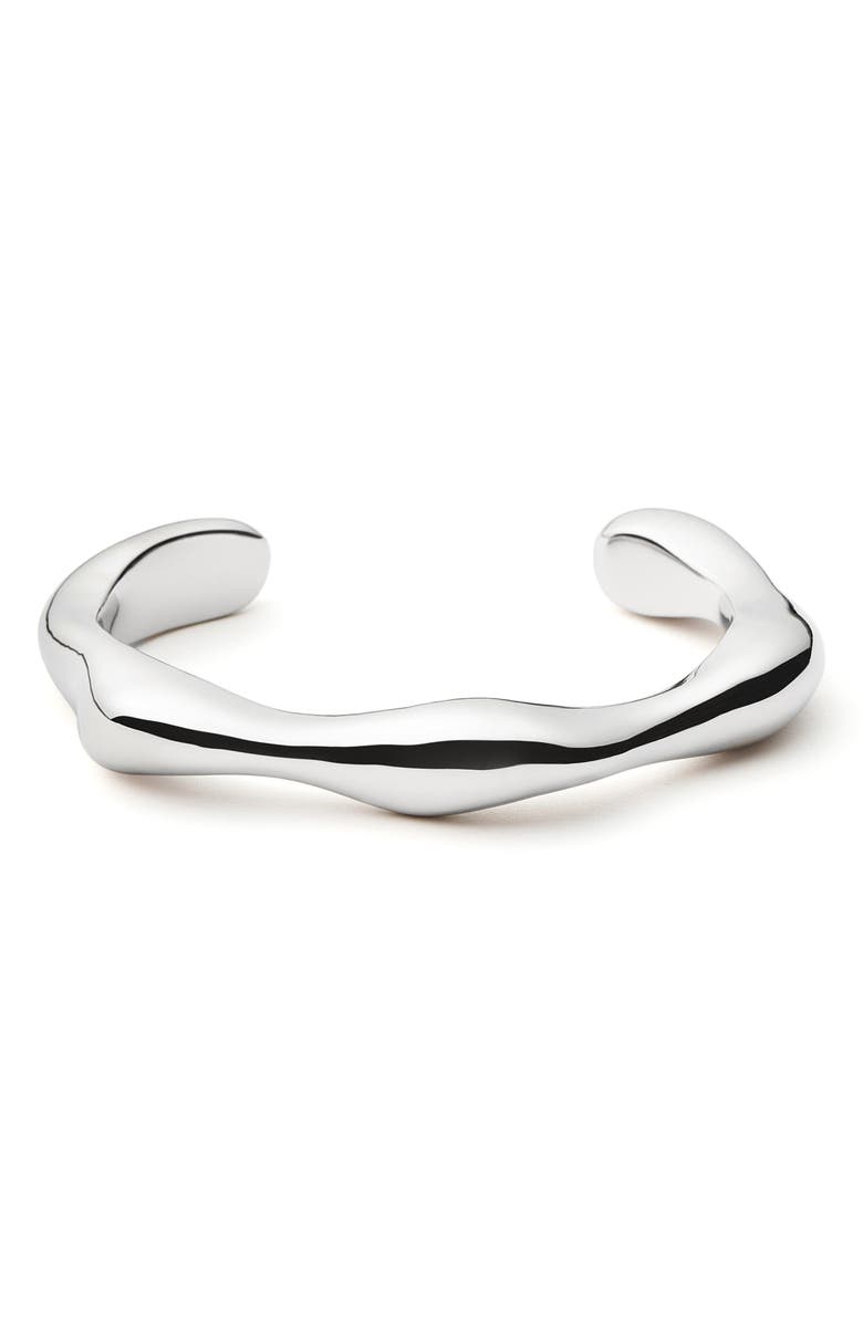 Missoma x Eny Lee Parker Puffy Open Cuff Bracelet, Main, color, Silver