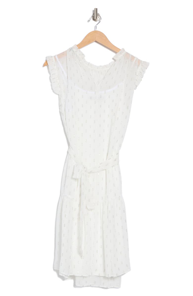 Julia Jordan Ruffle Collar Sleeveless Dress, Alternate, color, White Silver