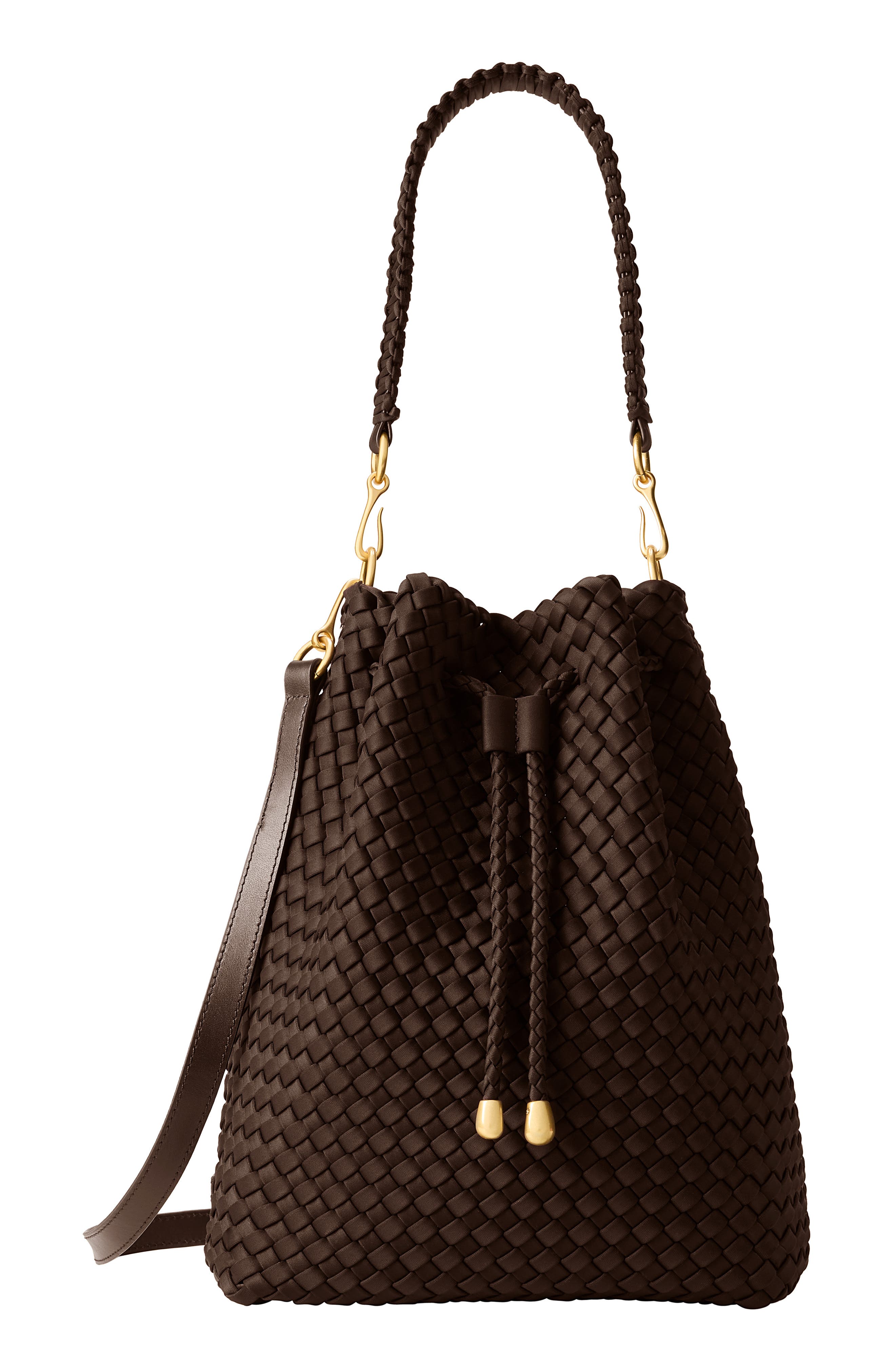 NAGHEDI Large Mercer Bucket Bag, Main, color, Chocolate