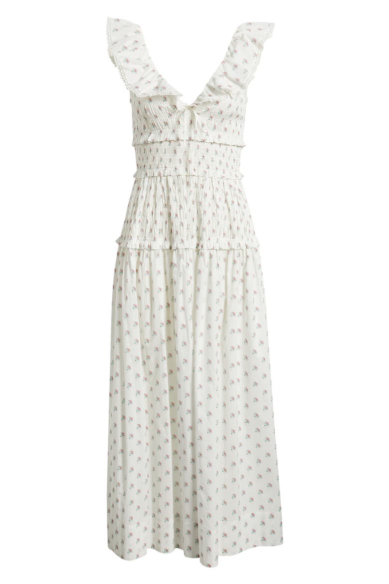 Sorina Floral Organic Cotton Dress, Alternate, color, PETIT POSY CALICO