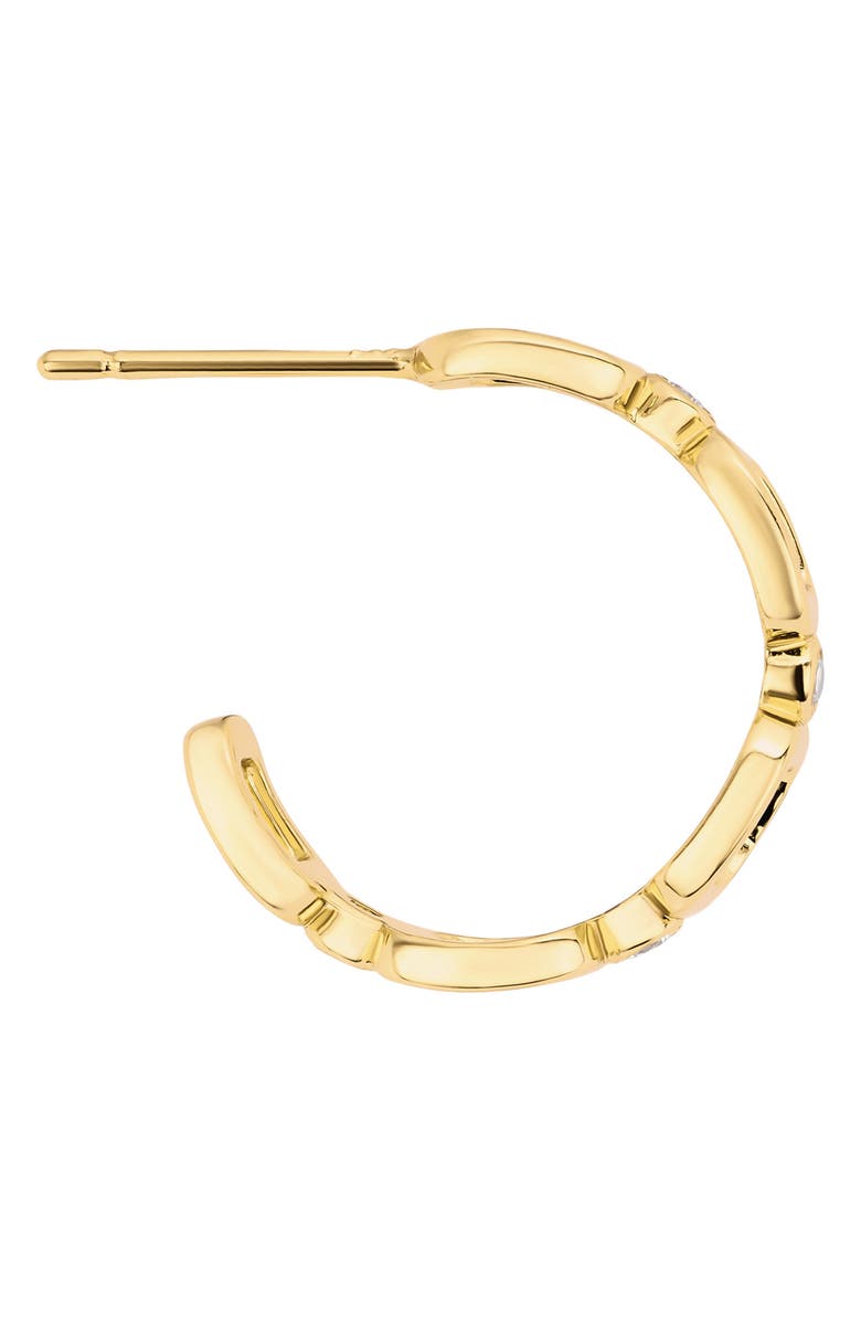 ATHRA LUXE Modern Muse Square Tile CZ Hoop Earrings, Alternate, color, Gold