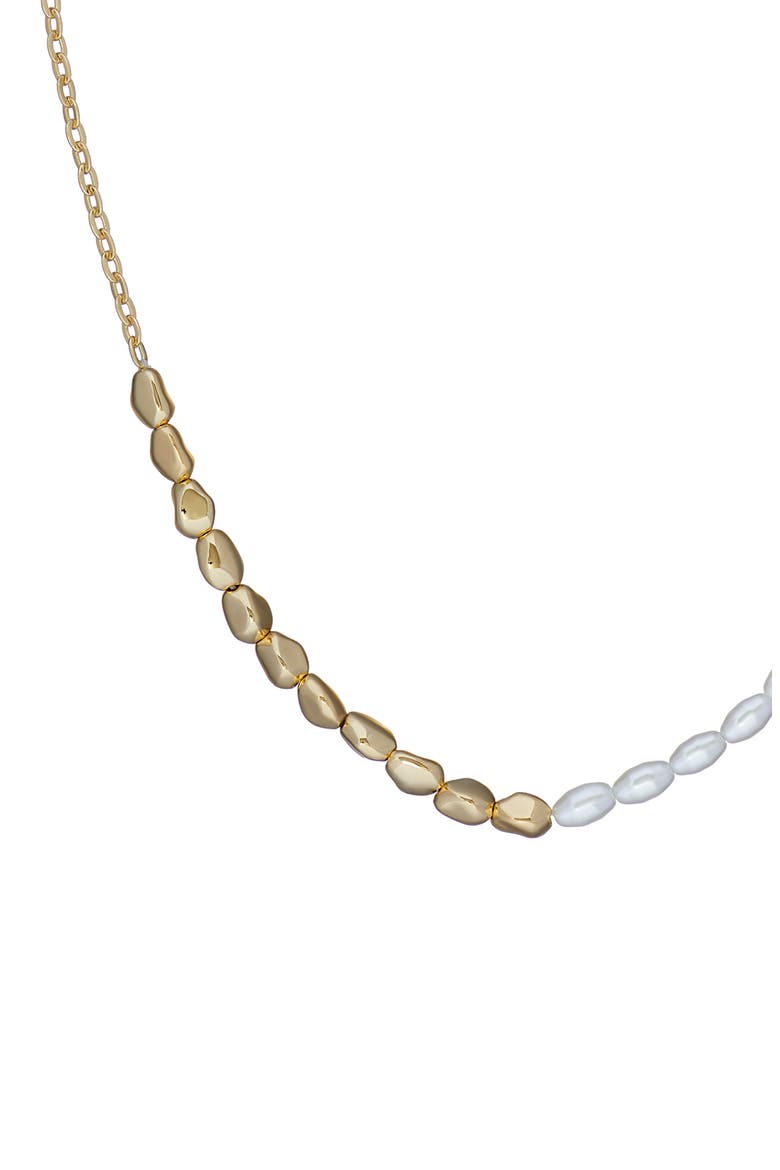 Ilenie Imitation Pearl Necklace, Alternate, color, GOLD TONE/ PEARL