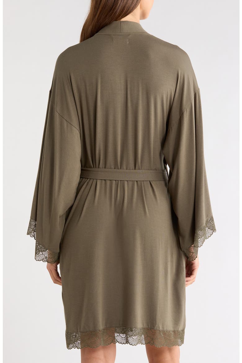Moonlight Eco Lace Trim Robe, Alternate, color, OLIVE SARMA